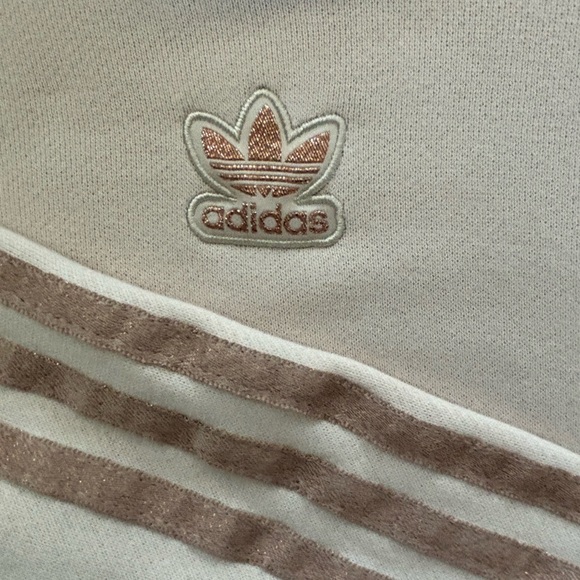 Adidas - Crop Hoodie in Pastel Pink and Rose Gold - Small - Picture 3 of 3